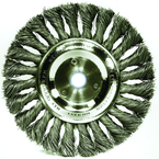 6" Diameter - 1/2-5/8" Arbor Hole - Knot Twist Stainless Straight Wheel - Caliber Tooling