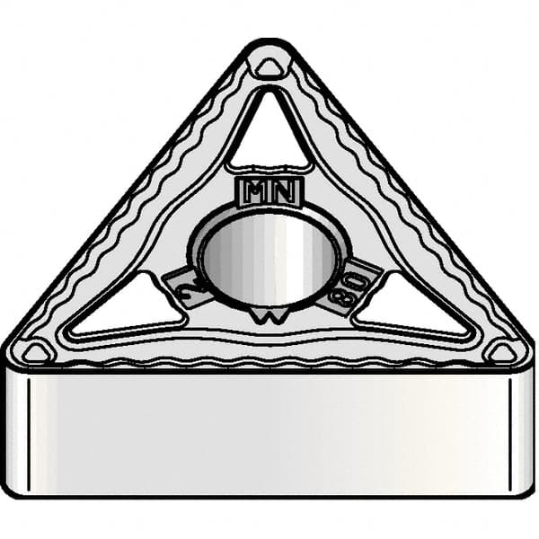 Kennametal - TNMG432 MN Grade KCP10B Carbide Turning Insert - TiOCN Finish, 60° Triangle, 1/2" Inscr Circle, 3/16" Thick, 1/32" Corner Radius - Caliber Tooling