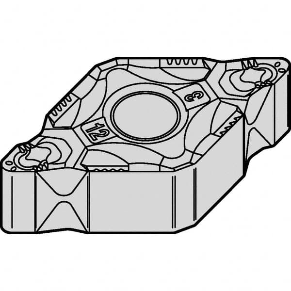 Kennametal - DNMG443 CT Grade KCP25B Carbide Turning Insert - TiCN/Al2O3/TiOCN Finish, 55° Diamond, 1/2" Inscr Circle, 1/4" Thick, 3/64" Corner Radius - Caliber Tooling