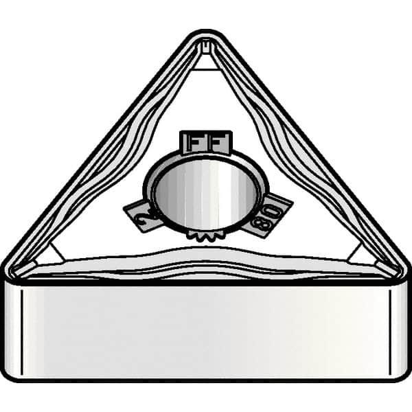 Kennametal - TNMG332 FF Grade KCU10 Carbide Turning Insert - TiAlN Finish, 60° Triangle, 3/8" Inscr Circle, 3/16" Thick, 1/32" Corner Radius - Caliber Tooling