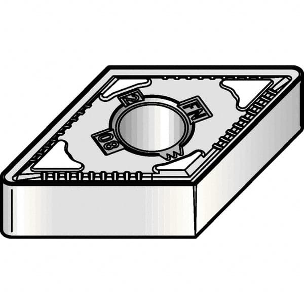 Kennametal - DNMG441 FN Grade KCP05 Carbide Turning Insert - TiCN/Al2O3 Finish, 55° Diamond, 1/2" Inscr Circle, 1/4" Thick, 1/64" Corner Radius - Caliber Tooling