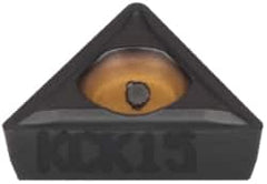 Kennametal - TPMT1.81.51 LF Grade KCK15 Carbide Turning Insert - TiCN/Al2O3 Finish, 60° Triangle, 7/32" Inscr Circle, 3/32" Thick, 1/64" Corner Radius - Caliber Tooling