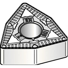 Kennametal - WNMG332 RN Grade KCP10B Carbide Turning Insert - TiCN/Al2O3/TiOCN Finish, 80° Trigon, 3/8" Inscr Circle, 3/16" Thick, 1/32" Corner Radius - Caliber Tooling