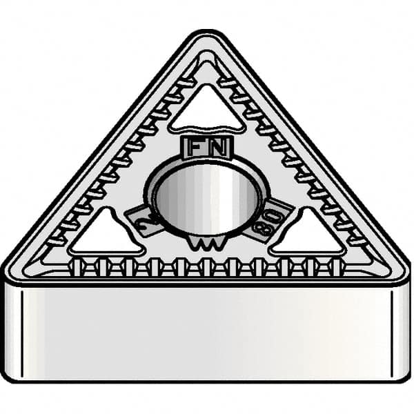 Kennametal - TNMG433 FN Grade KCP10B Carbide Turning Insert - TiOCN Finish, 60° Triangle, 1/2" Inscr Circle, 3/16" Thick, 3/64" Corner Radius - Caliber Tooling