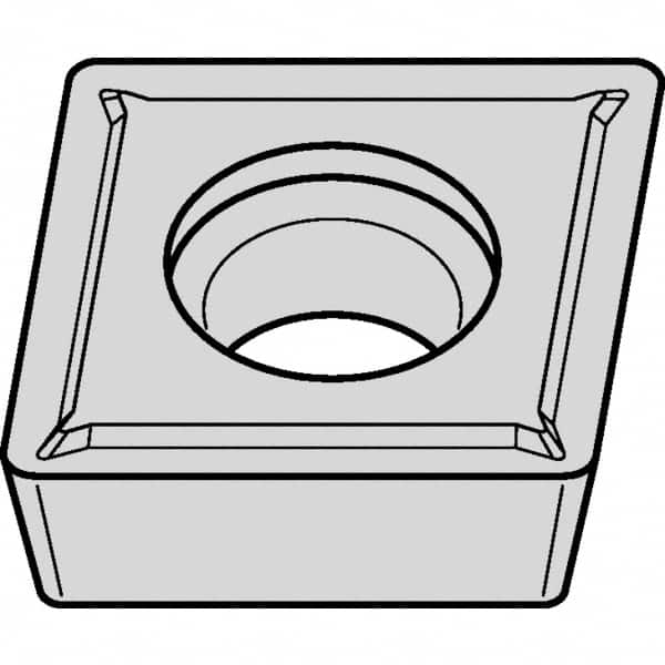 Kennametal - CPMT32.51 LF Grade KCM25B Carbide Turning Insert - TiOCN Finish, 80° Diamond, 3/8" Inscr Circle, 5/32" Thick, 1/64" Corner Radius - Caliber Tooling