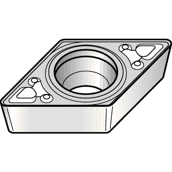 Kennametal - DCMT32.51 MF Grade KCP25B Carbide Turning Insert - TiOCN Finish, 55° Diamond, 3/8" Inscr Circle, 5/32" Thick, 1/64" Corner Radius - Caliber Tooling