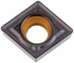 Kennametal - CCMT21.51 MF Grade KCK20 Carbide Turning Insert - TiCN/Al2O3 Finish, 80° Diamond, 1/4" Inscr Circle, 3/32" Thick, 1/64" Corner Radius - Caliber Tooling