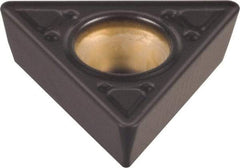 Kennametal - TPMT21.52 MF Grade KCM25 Carbide Turning Insert - TiCN/Al2O3 Finish, 60° Triangle, 1/4" Inscr Circle, 3/32" Thick, 1/32" Corner Radius - Caliber Tooling