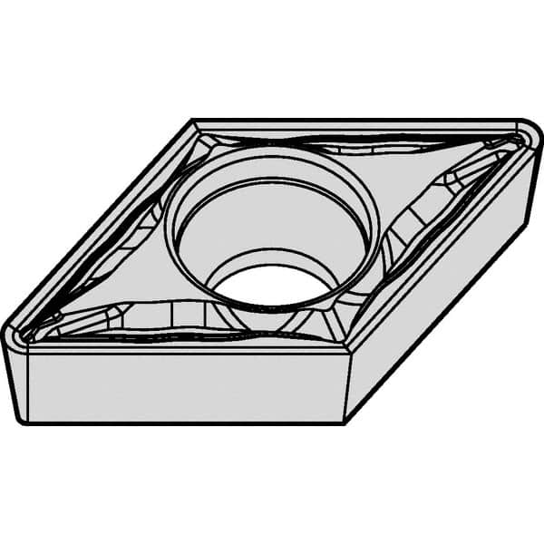 Kennametal - DPMT32.52 FP Grade KTP10 Cermet Turning Insert - TiN/TiCN/TiN Finish, 55° Diamond, 3/8" Inscr Circle, 5/32" Thick, 1/32" Corner Radius - Caliber Tooling