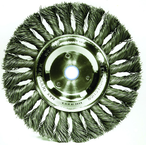 6" Diameter - 1/2-5/8" Arbor Hole - Knot Twist Stainless Straight Wheel - Caliber Tooling