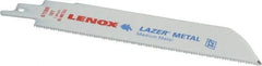 Lenox - 6" Long x 1" Thick, Bi-Metal Reciprocating Saw Blade - Straight Profile, 18 TPI, Toothed Edge - Caliber Tooling