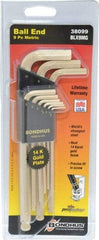 Bondhus - 9 Piece L-Key Ball End Hex Key Set - Hex Range 1.5 to 10mm, Steel - Caliber Tooling