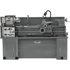 Jet - 13" Swing, 40" Between Centers, 230 Volt, Single Phase Bench Lathe - 5MT Taper, 2 hp, 60 to 1,240 RPM, 1-3/8" Bore Diam, 32" Deep x 45" High x 71" Long - Caliber Tooling