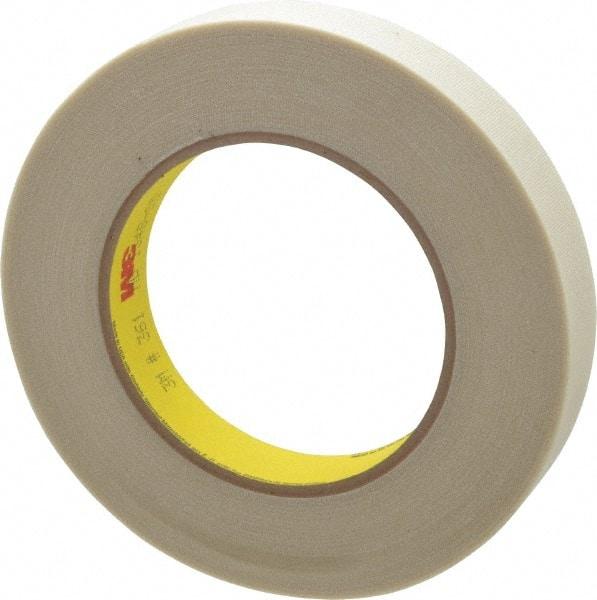 3M - 60 Yd Long x 3/4" Wide, Series 361, White Silicone Glass Cloth Tape - 7.5 mil Thick, 182 Lb/In Tensile Strength - Caliber Tooling