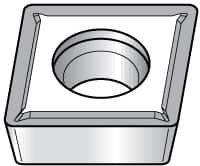 Kennametal - CPMT1.81.51 LF Grade KT315 Cermet Turning Insert - TiN/TiCN/TiN Finish, 80° Diamond, 7/32" Inscr Circle, 3/32" Thick, 1/64" Corner Radius - Caliber Tooling