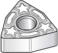 Kennametal - WPMT1.51.21 LF Grade KC850 Carbide Turning Insert - TiC/TiCN/TiN Finish, 80° Trigon, 3/16" Inscr Circle, 5/64" Thick, 1/64" Corner Radius - Caliber Tooling