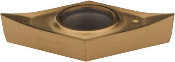 Kennametal - DCGT21.50.5 HP Grade KC730 Carbide Turning Insert - TiN Finish, 55° Diamond, 1/4" Inscr Circle, 3/32" Thick, 0.0079" Corner Radius - Caliber Tooling