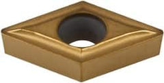 Kennametal - DCMT21.51 LF Grade KC730 Carbide Turning Insert - TiN Finish, 55° Diamond, 1/4" Inscr Circle, 3/32" Thick, 1/64" Corner Radius - Caliber Tooling