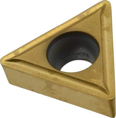 Kennametal - TCMT32.52 LF Grade KC730 Carbide Turning Insert - TiN Finish, 60° Triangle, 3/8" Inscr Circle, 5/32" Thick, 1/32" Corner Radius - Caliber Tooling