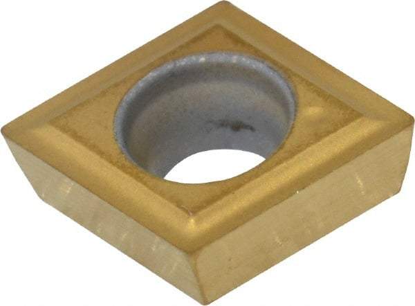 Kennametal - CPGM21.50.5 Grade KC730 Carbide Turning Insert - TiN Finish, 80° Diamond, 1/4" Inscr Circle, 3/32" Thick, 0.0079" Corner Radius - Caliber Tooling