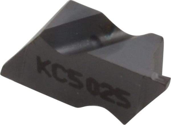 Kennametal - 2031NG K Grade KC5025, 0.79mm Cutting Width Carbide Grooving Insert - 1.27mm Max Depth of Cut, Left Hand, 0.09mm Corner Radius, TiAlN Finish - Caliber Tooling