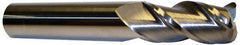 Accupro - 1/2", 2" LOC, 1/2" Shank Diam, 4" OAL, 3 Flute, Solid Carbide Square End Mill - Single End, nACRo Finish, Spiral Flute, 40° Helix, Centercutting, Right Hand Cut, Right Hand Flute - Caliber Tooling