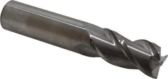 Accupro - 3/4", 3 Flute, Single End, Solid Carbide, 0.03" Corner Radius End Mill - 4" OAL, 40° Helix, Right Hand Flute, 1-1/2" LOC, Right Hand Cut - Caliber Tooling