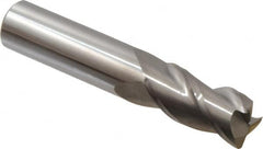 Accupro - 3/4", 3 Flute, Single End, Solid Carbide, 0.06" Corner Radius End Mill - 4" OAL, 40° Helix, Right Hand Flute, 1-1/2" LOC, Right Hand Cut - Caliber Tooling