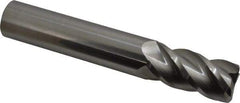 Accupro - 1", 4 Flute, Single End, Solid Carbide, 0.06" Corner Radius End Mill - 6" OAL, 40° Helix, Right Hand Flute, 2" LOC, Right Hand Cut - Caliber Tooling