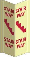 NMC - Stairway - Stairway, Acrylic Exit Sign - 8-3/4" Wide x 16" High, Glow-in-the-Dark - Caliber Tooling