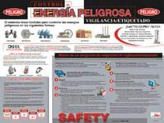 NMC - 24" Wide x 18" High Laminated Paper Lockout Information Poster - Spanish - Caliber Tooling