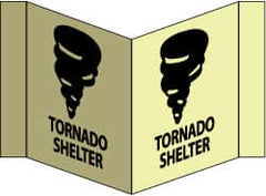 NMC - "Tornado Shelter - Tornado Shelter", 8" Long x 14-1/2" Wide, Rigid Plastic Safety Sign - Rectangle, 0.125" Thick, Use for Accident Prevention - Caliber Tooling