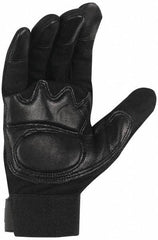 MCR Safety - Size S (7) Grain Synthetic Leather General Protection Work Gloves - For General Purpose, Uncoated, Hook & Loop Cuff, Full Fingered, Black, Paired - Caliber Tooling