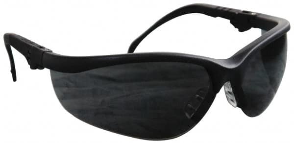 MCR Safety - +1, Gray Lenses, Scratch Resistant, Framed Magnifying Safety Glasses - UV Protection, Adjustable Temples, Black Plastic Frame, ANSI Z87.1+ - Caliber Tooling