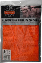 Ergodyne - Size L/XL High Visibility Orange Mesh General Purpose Vest - 44 to 52" Chest, ANSI/ISEA 107, Hook & Loop Closure, 1 Pocket, Polyester - Caliber Tooling