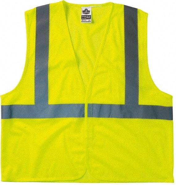 Ergodyne - Size S/M High Visibility Lime Mesh General Purpose Vest - 36 to 44" Chest, ANSI/ISEA 107, Hook & Loop Closure, 1 Pocket, Polyester - Caliber Tooling