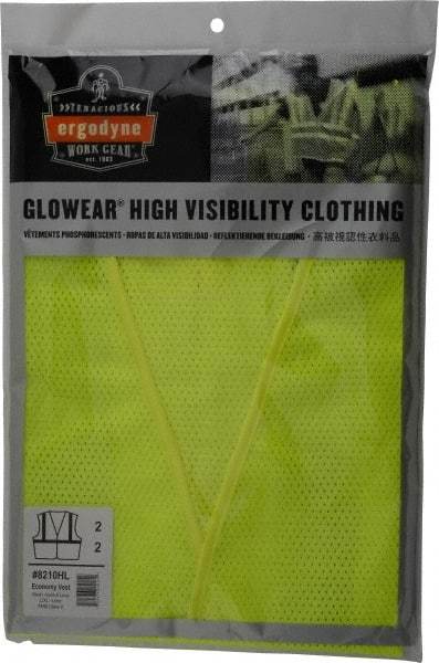 Ergodyne - Size L/XL High Visibility Lime Mesh General Purpose Vest - 44 to 52" Chest, ANSI/ISEA 107, Hook & Loop Closure, 1 Pocket, Polyester - Caliber Tooling