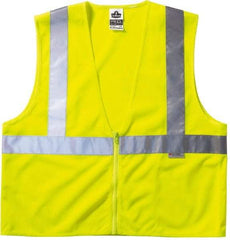 Ergodyne - Size 4X/5XL High Visibility Lime Mesh General Purpose Vest - 58 to 64" Chest, ANSI/ISEA 107, Zipper Closure, 3 Pockets, Polyester - Caliber Tooling