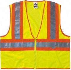 Ergodyne - Size S/M High Visibility Lime Mesh General Purpose Vest - 36 to 44" Chest, ANSI/ISEA 107, Zipper Closure, 1 Pocket, Polyester - Caliber Tooling