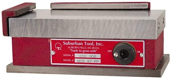 Suburban Tool - Standard Pole Rectangular Permanent Magnetic Block Chuck - 7-1/2" Long x 4" Wide x 2-5/8" High, Ceramic - Caliber Tooling