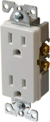 Cooper Wiring Devices - 125 VAC, 15 Amp, 5-15R NEMA Configuration, White, Industrial Grade, Self Grounding Duplex Receptacle - 1 Phase, 2 Poles, 3 Wire, Flush Mount, Chemical and Impact Resistant - Caliber Tooling