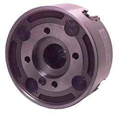 Bison - 4 Jaws, 10" Diam, Independent Manual Lathe Chuck - A2-6 Mount Spindle, Reversible, 1,500 Max RPM, 2.559" Through Hole Diam, Cast Iron - Caliber Tooling