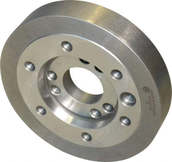 Bison - Adapter Back Plate for 8" Diam Independent & Self Centering Lathe Chucks - A1/A2-6 Mount, 2.17" Through Hole Diam, 4.19mm ID, 7.99" OD, 1.3" Flange Height - Caliber Tooling