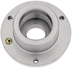 Bison - Adapter Back Plate for 6-1/4" Diam Self Centering Lathe Chucks - 1-1/2 - 8 Mount, 1.515" Through Hole Diam, 3.385mm ID, 38139" OD, 0.59" Flange Height, Steel - Caliber Tooling