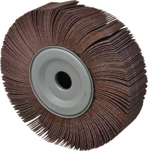 Merit Abrasives - 8" Diam, 80 Grit Aluminum Oxide Unmounted Flap Wheel - 1" Hole, 2" Wide, Coated, Medium Grade, 4,500 Max RPM , Cloth Backing - Caliber Tooling