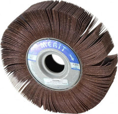 Merit Abrasives - 10" Diam, 60 Grit Aluminum Oxide Unmounted Flap Wheel - 1-3/4" Hole, 2" Wide, Coated, Medium Grade, 4,000 Max RPM , Cloth Backing - Caliber Tooling