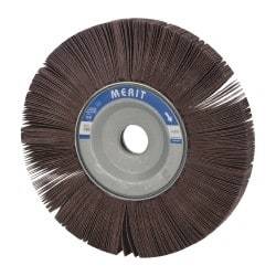 Merit Abrasives - 8" Diam, 120 Grit Aluminum Oxide Unmounted Flap Wheel - 1" Hole, 1" Wide, Coated, Fine Grade, 4,500 Max RPM , Cloth Backing - Caliber Tooling