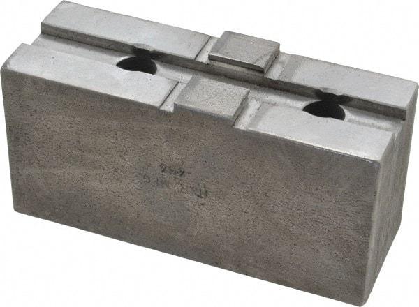 H & R Manufacturing - 12" Chuck Capacity, Tongue & Groove Attachment, Square Soft Lathe Chuck Jaw - Steel, 2-1/2" Btw Mount Hole Ctrs, 4-7/8" Long x 1-3/4" Wide x 2-3/8" High, 1/2" Groove - Caliber Tooling