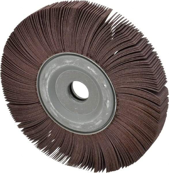 Merit Abrasives - 8" Diam, 180 Grit Aluminum Oxide Unmounted Flap Wheel - 1" Hole, 1" Wide, Coated, Very Fine Grade, 4,500 Max RPM , Cloth Backing - Caliber Tooling