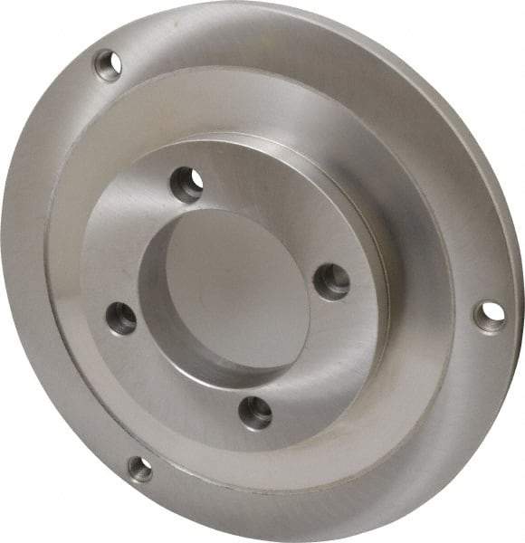 Bison - Adapter Back Plate for 12-1/2" Diam Self Centering Lathe Chucks - A2-6 Mount, 4.055" Through Hole Diam, 7.076mm ID, 12.04" OD, 3/4" Flange Height, Steel - Caliber Tooling